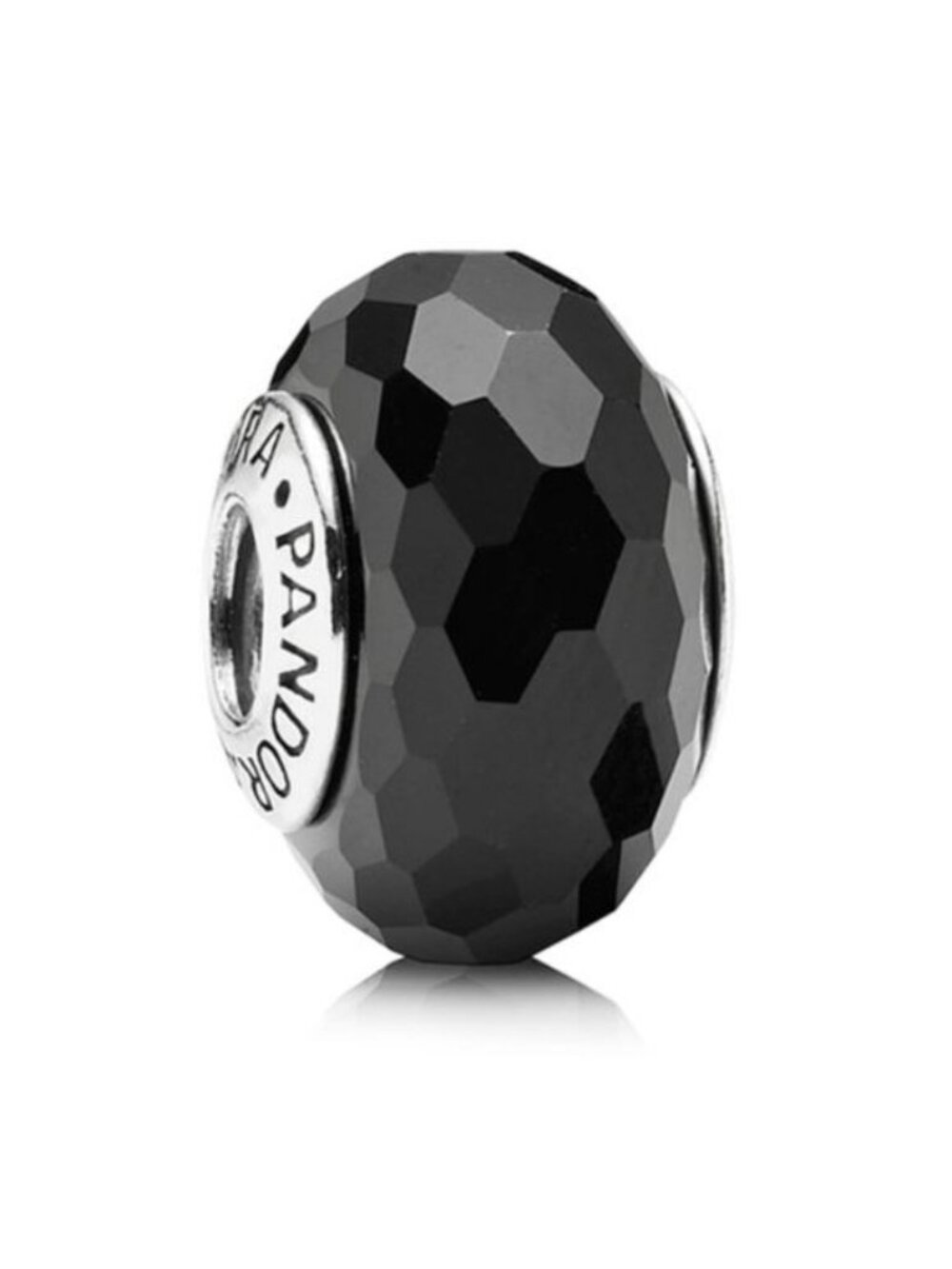 Pandora Fascinating Faceted Murano Black Charm 791069 Silver …